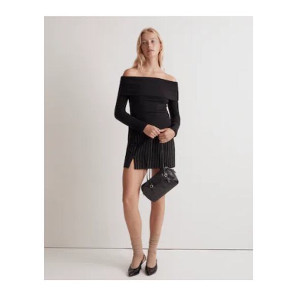 Madewell Black Off-Shoulder Long-Sleeve Top Size XS - Picture 2 of 12